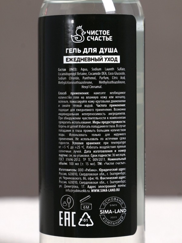 Подарочный набор ЧИСТОЕ СЧАСТЬЕ «23 февраля: Сильному духом» гель для душа, 4×100 мл