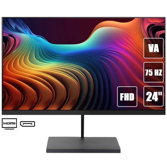 Монитор ACD W2456B, 23.8 Монитор ACD W2456B, 23.8", VA, 1920×1080, 75Гц, 8 мс, D-Sub, HDMI, DP, чёрный
