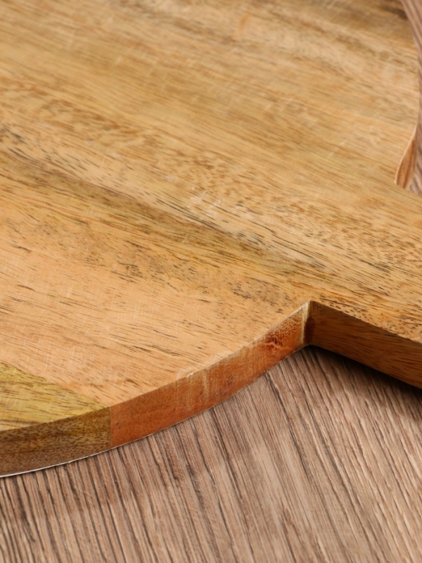 Доска разделочная круглая "Оливковая ветвь" дерево манго 36х28 см