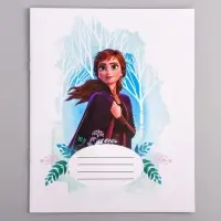 Тетрадь в клетку 12 листов, 5 видов МИКС, обложка мелованная бумага, &laquo;Холодное сердце&raquo;