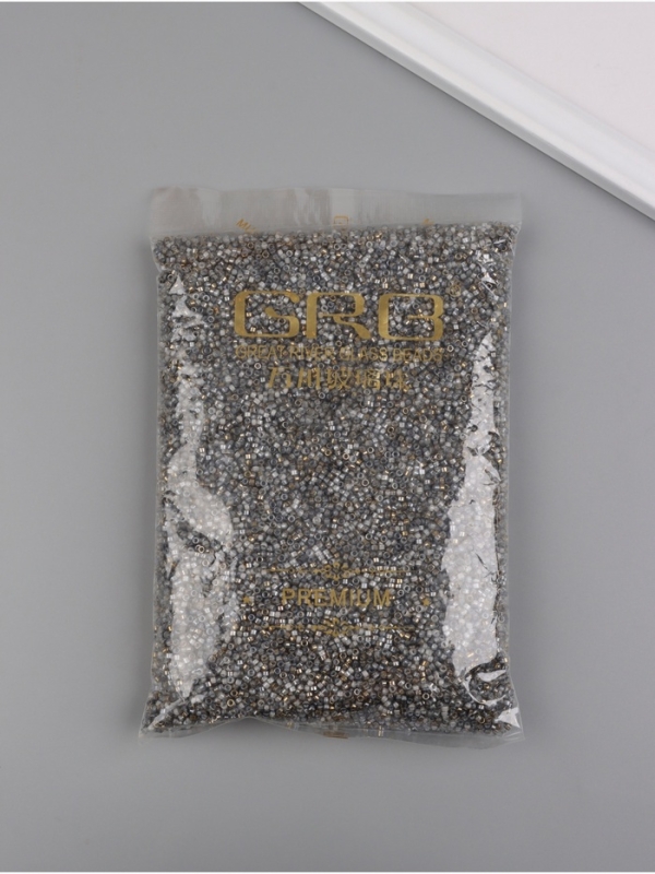 Бисер стекло  9/0  Бисер стекло  9/0 "Цилиндры. Серебро" двухцветный, не выцветает 450 гр