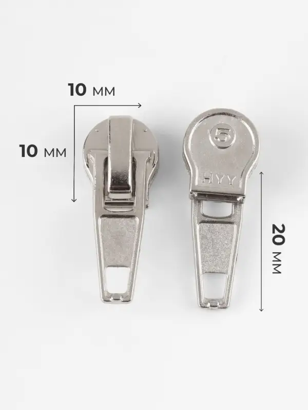 Бегунок автоматический для молнии &laquo;Спираль&raquo;, №5, 10 шт., цвет никель