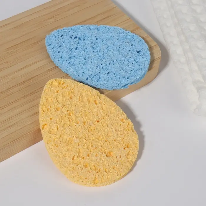 Набор спонжей для умывания «Капля», 9.5×7 см, 2 шт., МИКС