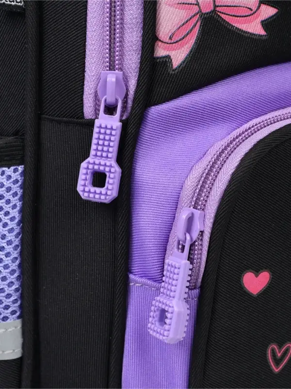 Ранец с эргономичной спинкой текстильный "Бантик"