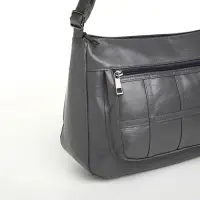 Сумка женская кросс-боди на молнии, 20&times;8.5&times;15 см, однотонная, серая