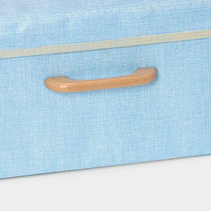 Короб стеллажный для хранения с крышкой LaDо́m &laquo;Франческа&raquo;, 43&times;30.5&times;18.5 см, голубой