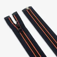 Молния &laquo;Спираль&raquo;, №5, разъёмная, замок автомат, 60 см, оранжевая, тёмно-синяя