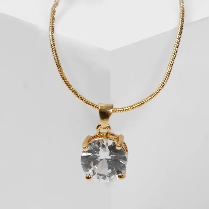 Кулон «Стразинка», белый в золоте, 40 см Кулон «Стразинка», белый в золоте, 40 см