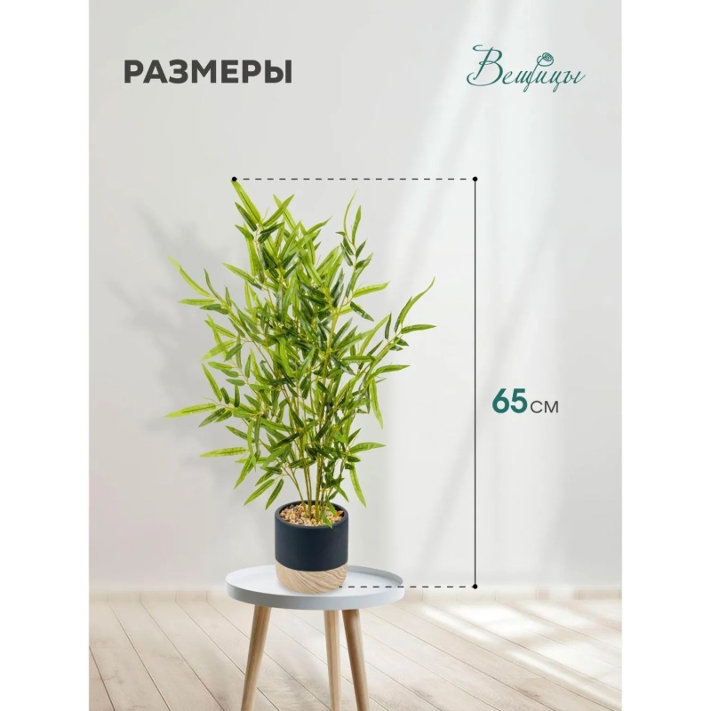 Растение Цветок искусственный Бамбук в цемент.горшке, Д125 Ш125 В650,Mia5
