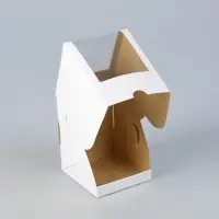 Упаковка под один капкейк с окном, белая, 12.5×9.5×9.5 см