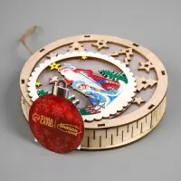 Подвеска световая &laquo;Дед Мороз и Снегурочка&raquo;, 15&times;3 см, 6 LED, от батареек АААx2, свечение тёплое белое