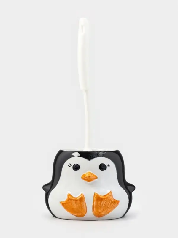 Ёршик для унитаза с подставкой &laquo;Пингвин&raquo;, фарфор