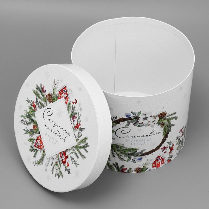 Коробка подарочная круглая «Сказочных моментов», 19.5 х 22 см, Новый год Коробка подарочная круглая «Сказочных моментов», 19.5 х 22 см, Новый год