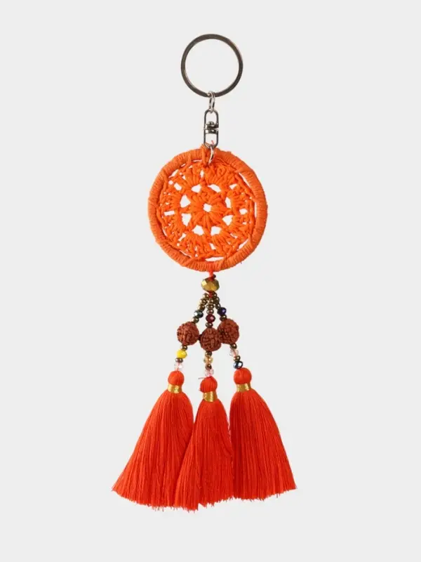 Брелок Брелок "Ловец снов" 19 см, цв. оранжевый