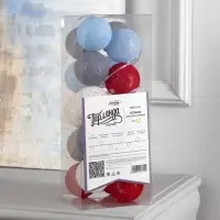 Гирлянда &laquo;Нить&raquo; 5 м с насадками &laquo;Клубки красно-голубые&raquo;, IP20, прозрачная нить, 20 LED, свечение тёплое белое, 220 В