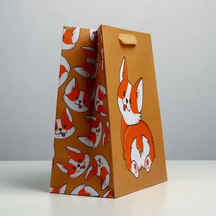 Пакет подарочный крафтовый, упаковка, «Пёсик», MS 18 х 23 х 10 см Пакет подарочный крафтовый, упаковка, «Пёсик», MS 18 х 23 х 10 см