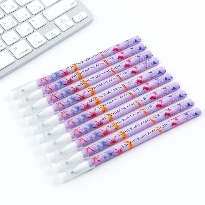 Ручка шариковая, синяя паста 0.5 мм с колпачком пластик «Вдохновляй красотой» Ручка шариковая, синяя паста 0.5 мм с колпачком пластик «Вдохновляй красотой»