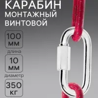Карабин винтовой ТУНДРА krep, М10, оцинкованный, 1 шт.