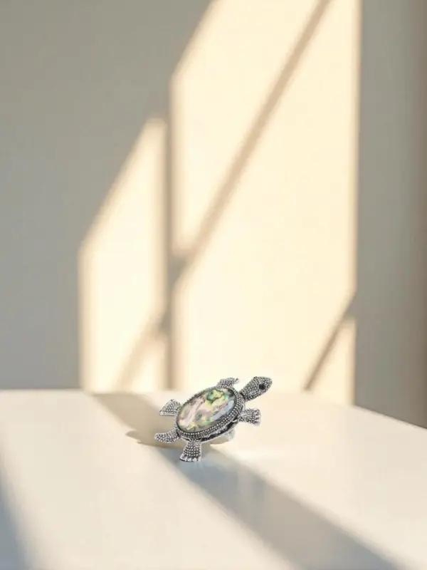 Брошь &laquo;Галиотис&raquo;, черепашка, в черненом серебре