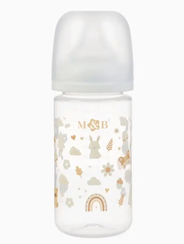 Бутылочка для кормления M&B, ШГ &Oslash;50 мм, +3мес., 260 мл.