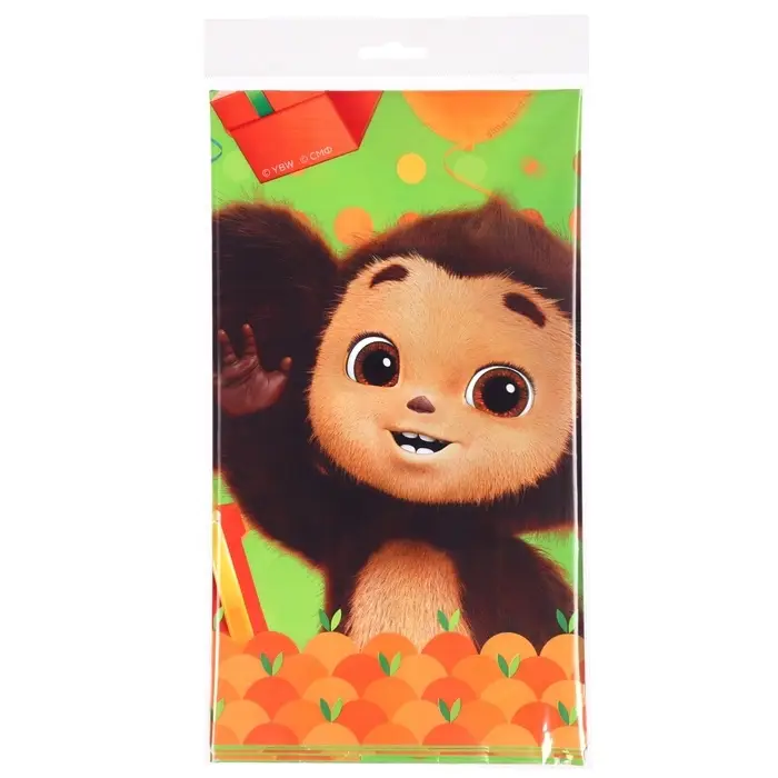 Скатерть одноразовая праздничная 120&times;180 см, 35 мкр, Чебурашка