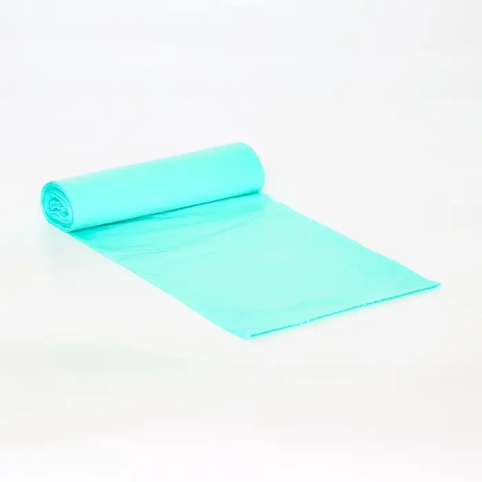 Мешки для мусора в рулоне ПСД 60 л, бирюзовые, 18 мкм 10 шт. 58&times;62 см