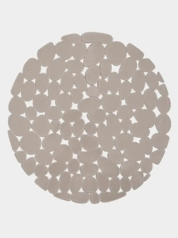 Коврик в раковину "Галька"  круглый d=29 см прозрачный, цвет серо-коричневый