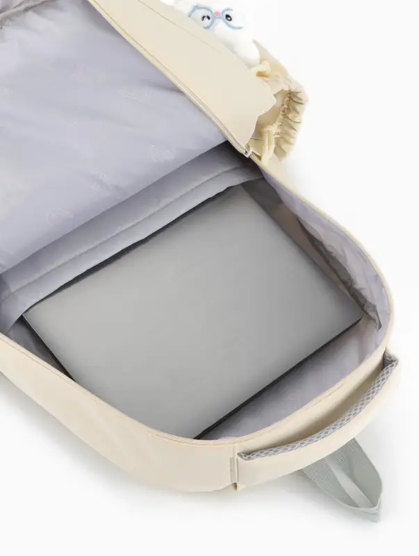 Рюкзак школьный &laquo;Зайчик&raquo;, однотонный, для девочки, 31&times;13&times;48 см, сливочный