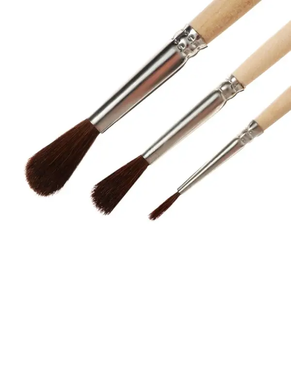 Набор кистей для рисования, пони, 3 штуки: №: 1, 3, 5, Calligrata, круглые, деревянная ручка, в пакете