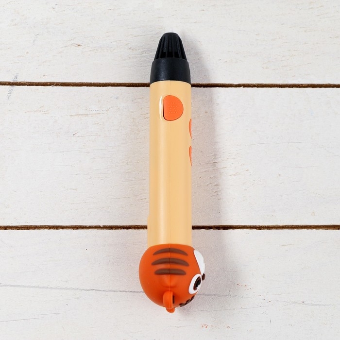 3D ручка Тигрёнок, работа с пластиком PLA, USB кабель питания, оранжевая 3D ручка Тигрёнок, работа с пластиком PLA, USB кабель питания, оранжевая