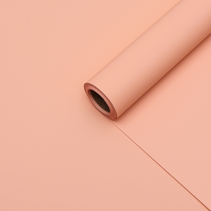 Пленка для цветов тонированная, матовая, персиковый, 0,5 х 10 м ±1 см, 65 мкм