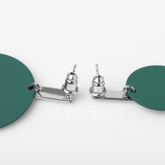 Серьги ассорти «Арт» линии, цвет зелёный в серебре Серьги ассорти «Арт» линии, цвет зелёный в серебре
