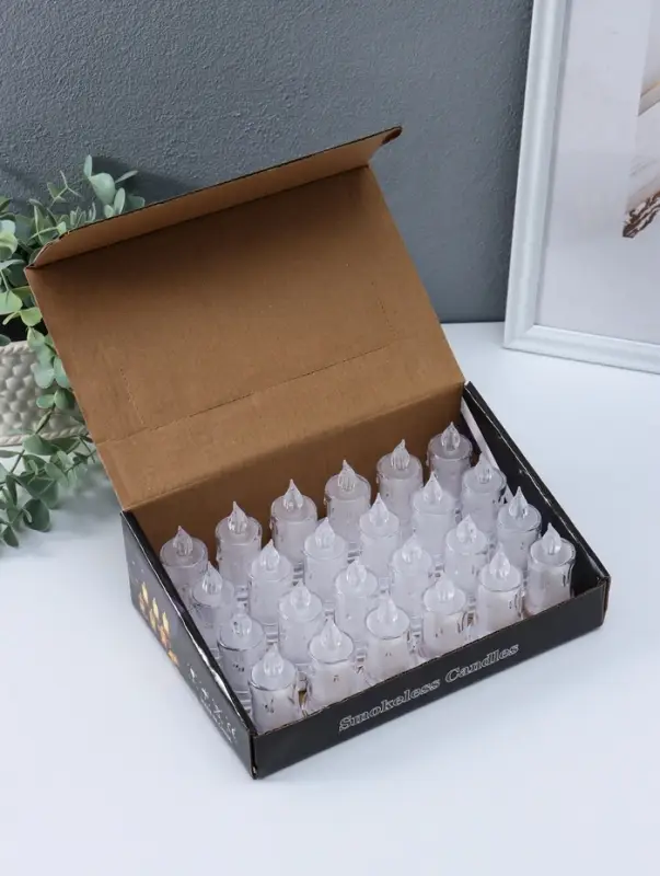 Светодиодная свеча LED "Свеча с подтёками" 3хLR41, прозрачный 3,5х3,5х7,2 см