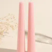 Набор свечей, 3.5х23 см, 2 шт "Башня" пыльная роза 4х9,5х25 см