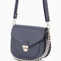 Сумка женская мессенджер TEXTURA на клапане, 17&times;10&times;18 см, синяя