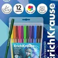 Фломастеры 12 цветов ErichKrause Aquamarine, европодвес