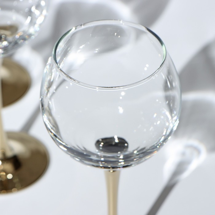 Набор бокалов для вина «Венеция», 280 мл, 6 шт, цвет золотой Набор бокалов для вина «Венеция», 280 мл, 6 шт, цвет золотой