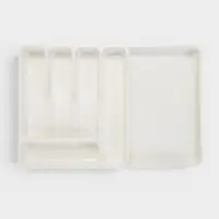 Лоток для столовых приборов раздвижной Виолет, 5 секций, пластик, 33&times;29.5&times;5.3 см, белый