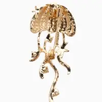 Брошь &laquo;Медуза&raquo;, белая в золоте