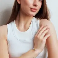 Браслет &laquo;Бабочка&raquo; на нити, фиолетово-зелёный в золоте, L=6 см
