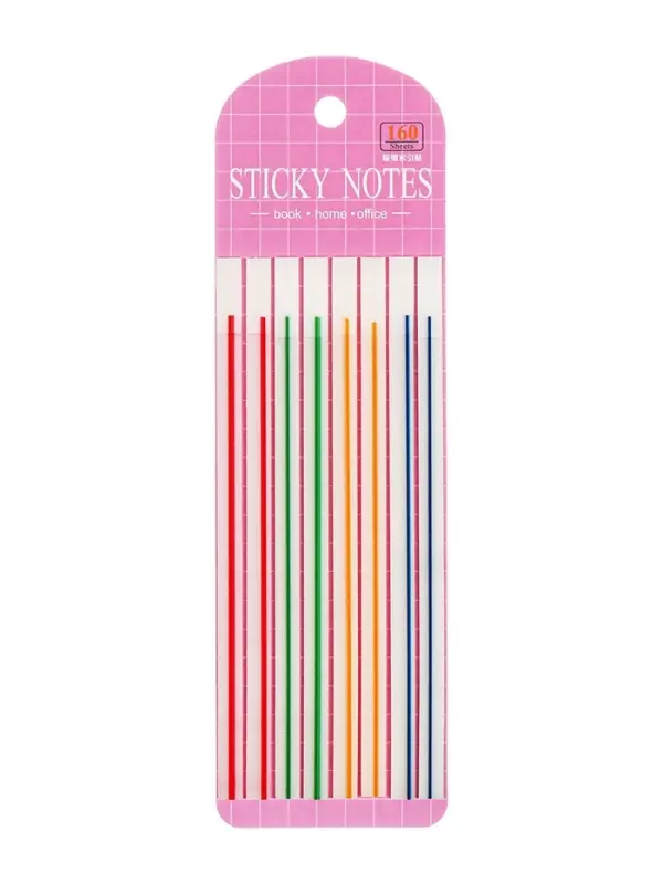 Блок-закладка с липким краем, 8 блоков по 20 штук, флуоресцентная полоска, 140&times;6 мм