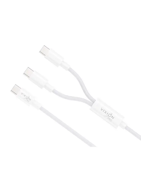 Кабель VIXION PRO VX-18,Type-C - Type-C+Type-C,10W, 1.2 м, белый