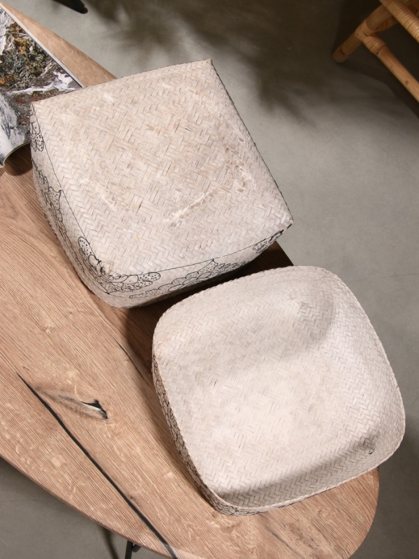 Корзинка плетеная "Бонтанг" бамбук 30х30х18,5 см, светлая