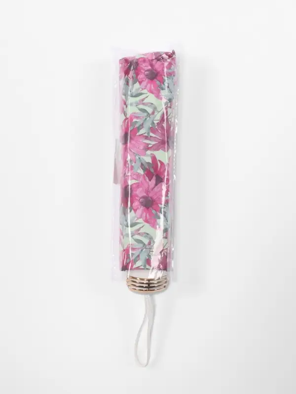 Зонт механический &laquo;Ромашки&raquo;, эпонж, 4 сложения, 8 спиц, R=48/55 см, d=96 см, МИКС