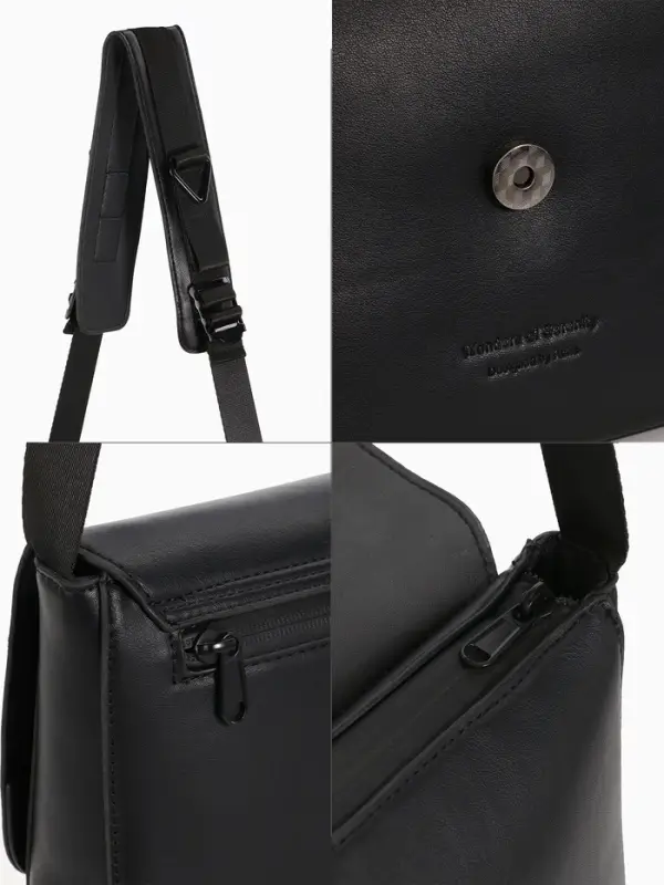 Сумка женская мессенджер на магните, 28&times;6&times;18 см, чёрный