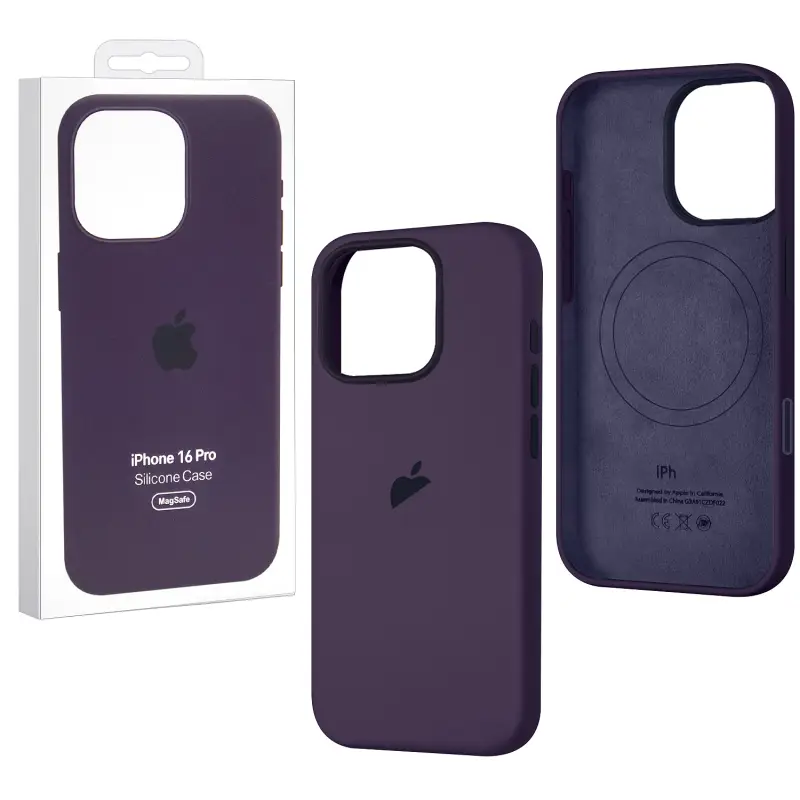 Чехол iPh 16 Pro Silicon Case 100% ORG (MagSafe + анимация NFC Clear) c LOGO Purple