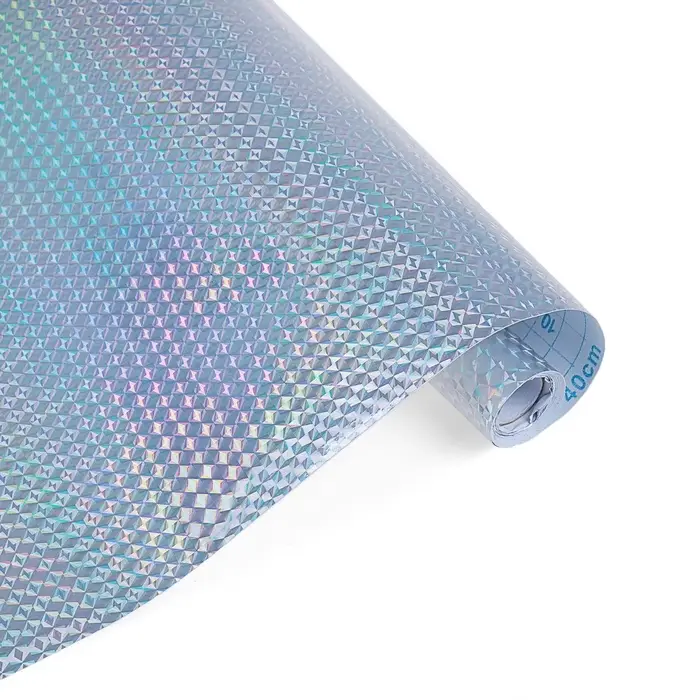 Плёнка самоклеящаяся голография, серебристая рябь, 0.45&times;3 м, 30 мкм