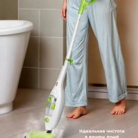 Паровая швабра с насадками КТ-1060 - 1300 Вт - 300 мл Паровая швабра с насадками КТ-1060 - 1300 Вт - 300 мл