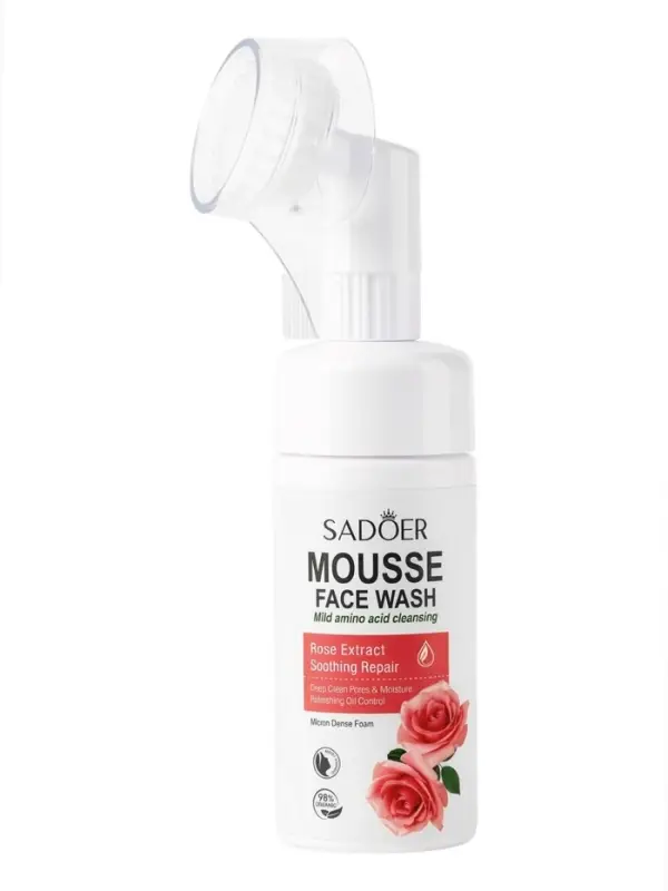 Пенка для умывания  с щеточкой с экстрактом розы, 120 мл