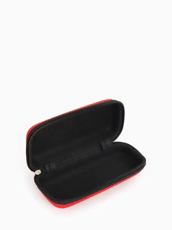 Футляр для очков на молнии, однотонный, размер 15&times;4&times;6.5 см, красный